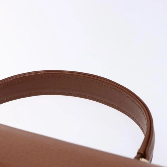 Burberrys Hand Bag Leather Brown Gold Auth ep10452 - Picture 9 of 15